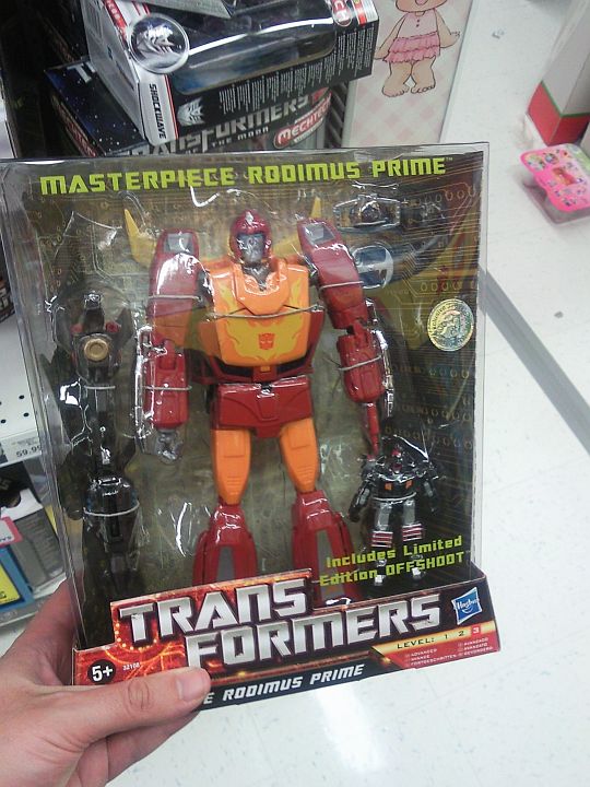 Masterpiece Rodimus Prime (Hot Rod!) US, with Offshoot (Firebolt!)